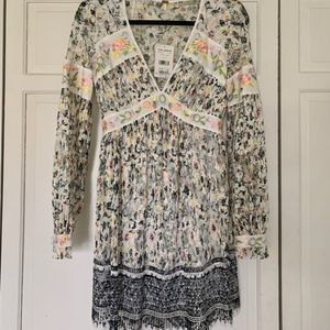 Free People Long Sleeve Floral Summer Dress